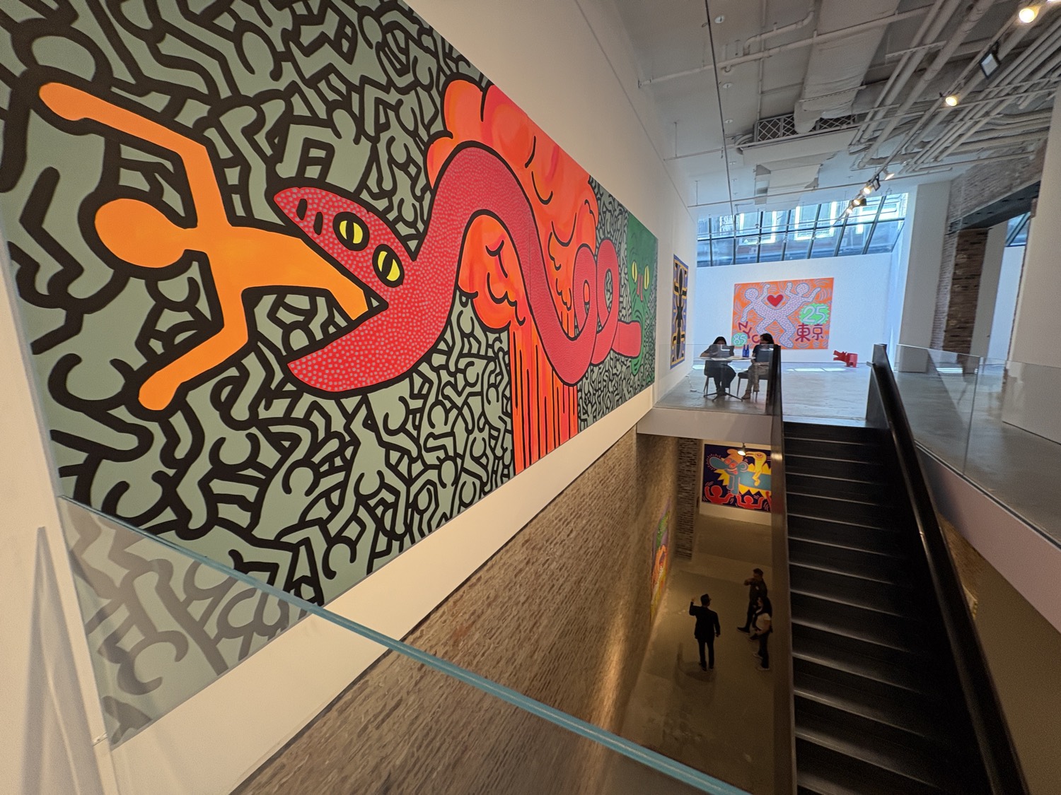 Keith Haring: A World in Motion installed across the multiple floors of 60 White